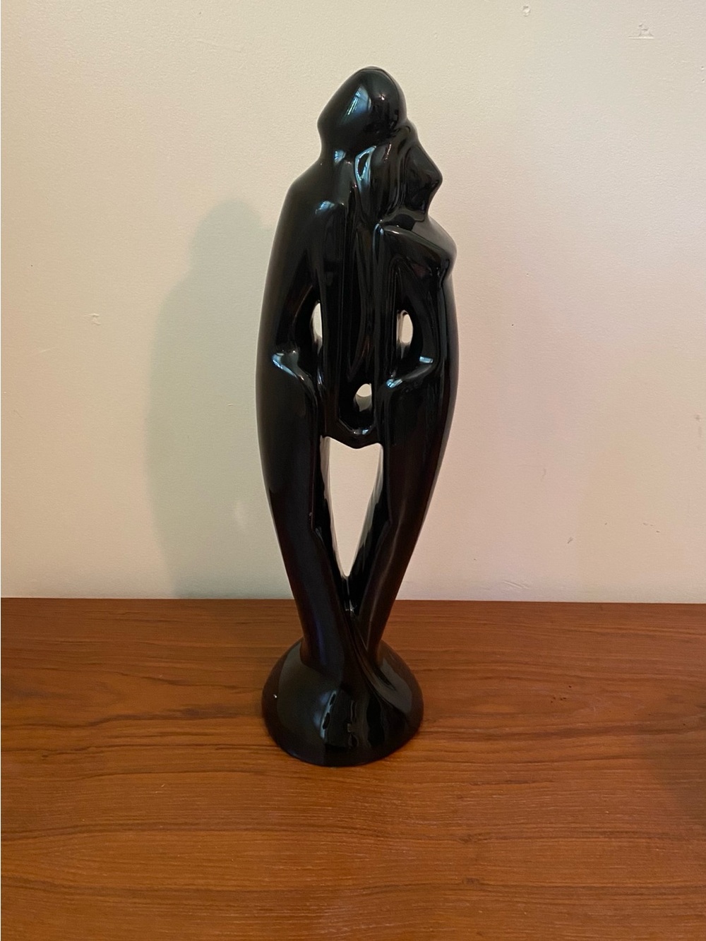 🍀VTG Haeger “Lovers” 1992 Black Abstract Embrace Ceramic Sculpture